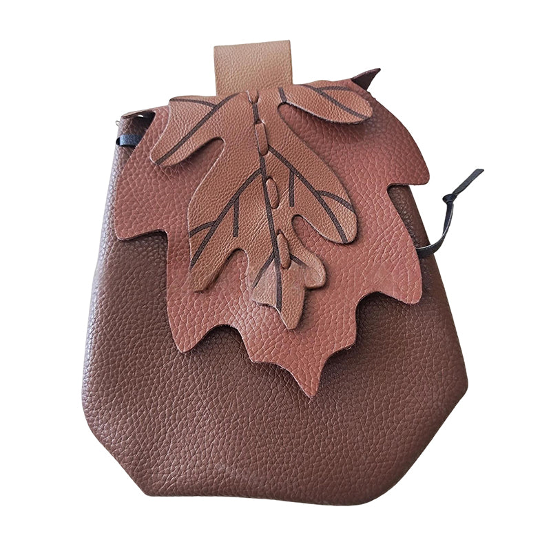 Medieval Renaissance Leather Drawstring Coin Pouch Bag