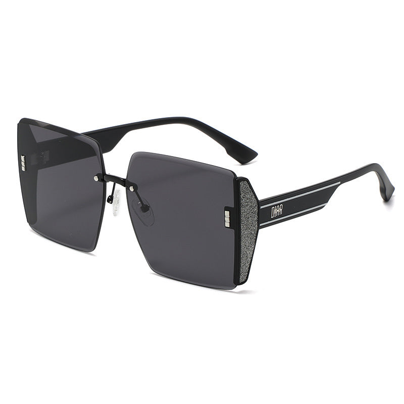 Rimless Cut Edge Slim Face Sunglasses