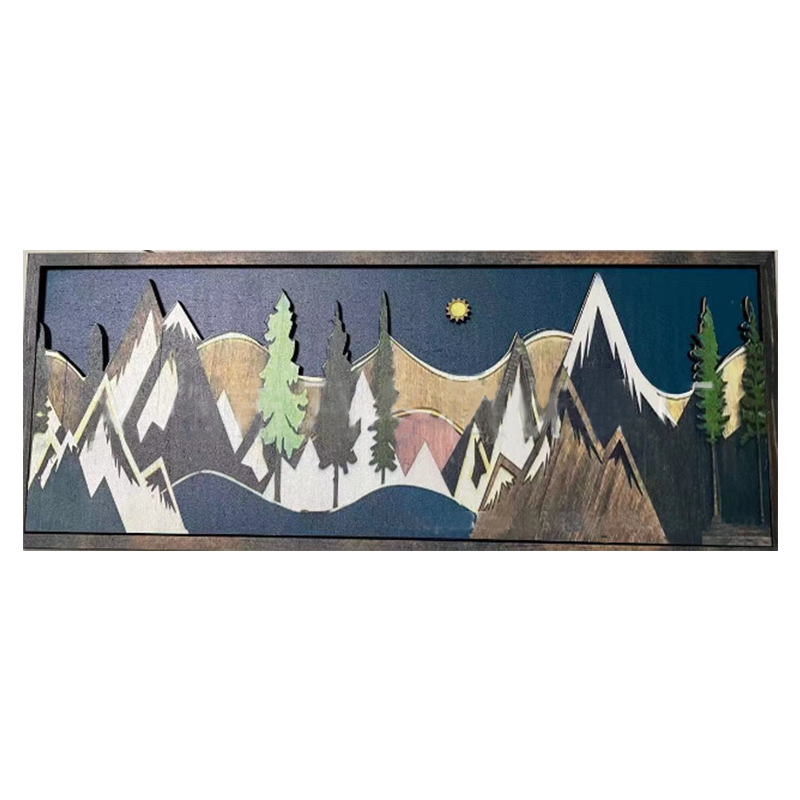 Handmade Wooden Forest & Mountain Wall Decor