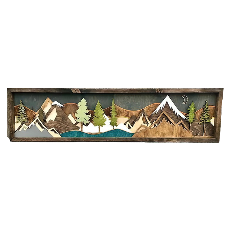 Handmade Wooden Forest & Mountain Wall Decor