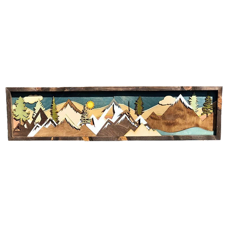 Handmade Wooden Forest & Mountain Wall Decor