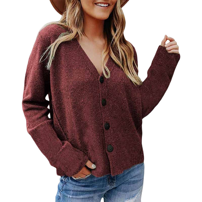 Solid Button Knit Jacket