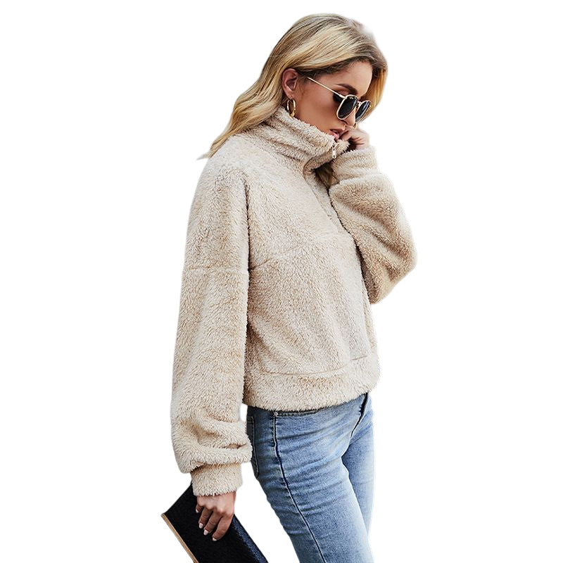 Women's Long Sleeve Zipper Fleece Sweatshirt