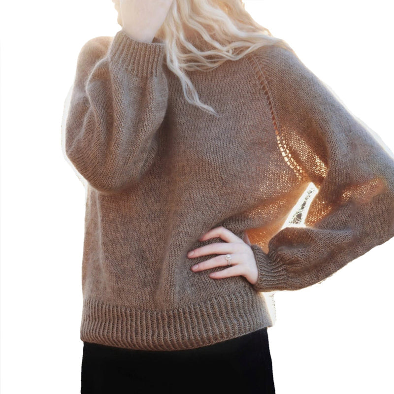 Mohair Solid Color Sweater