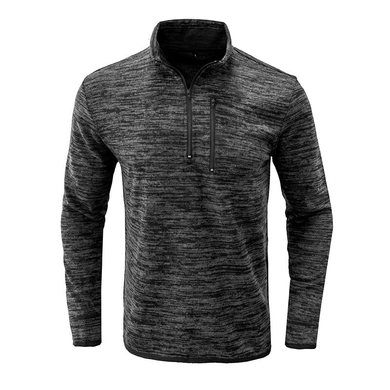 Men's autumn and winter zipper turtleneck t-shirt
