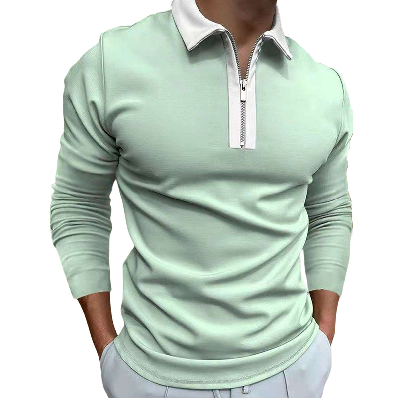 Men Gentlemans Business Long Sleeve Fitness T Shirt