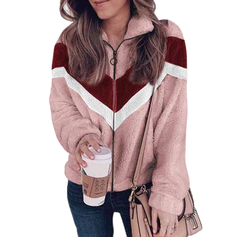 Contrast Wool Coat
