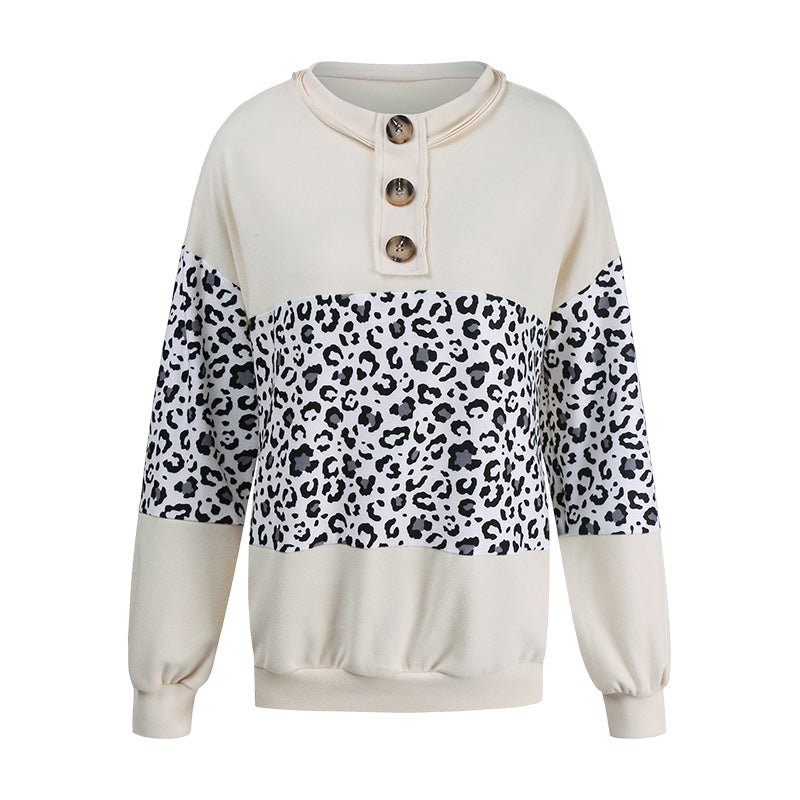 Paneled Contrast Long Sleeve Crewneck Shirt
