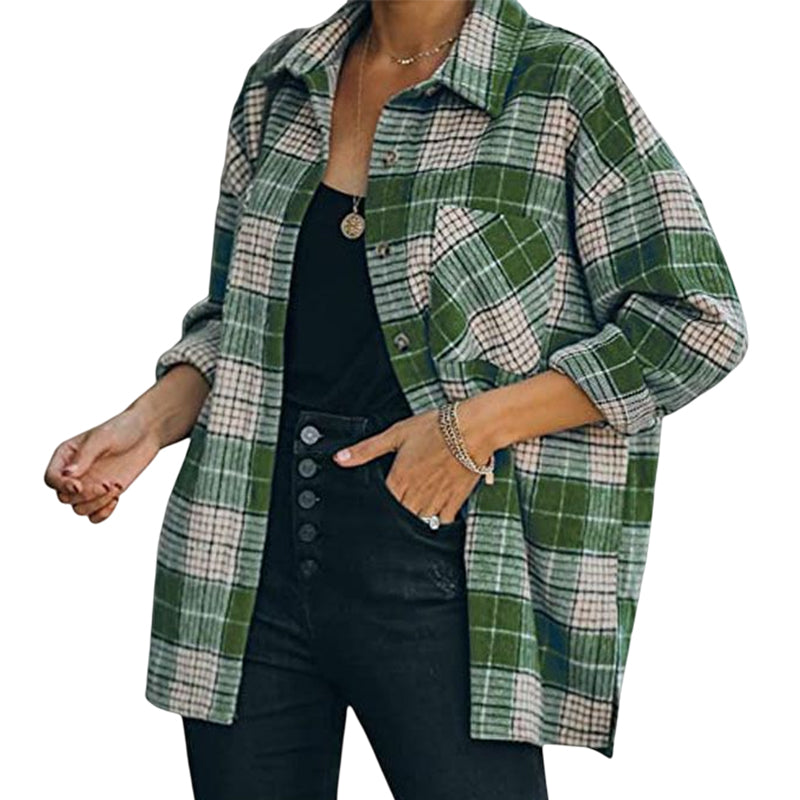 Woolen Plaid Coat