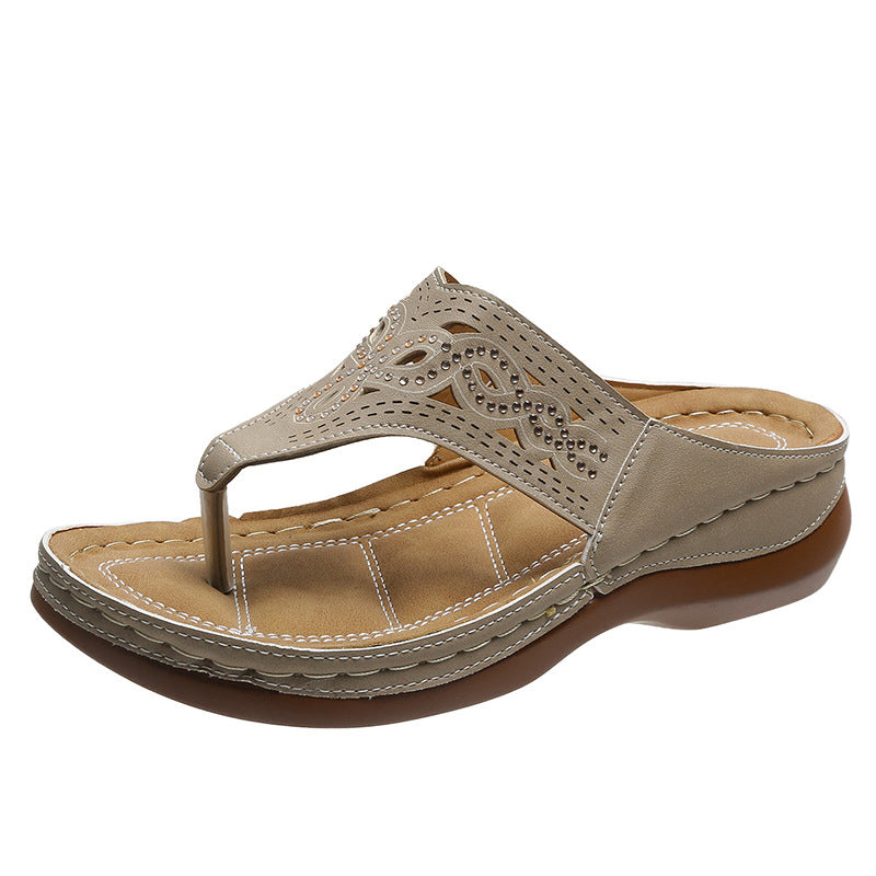 Cut-out Rhinestone Sandals