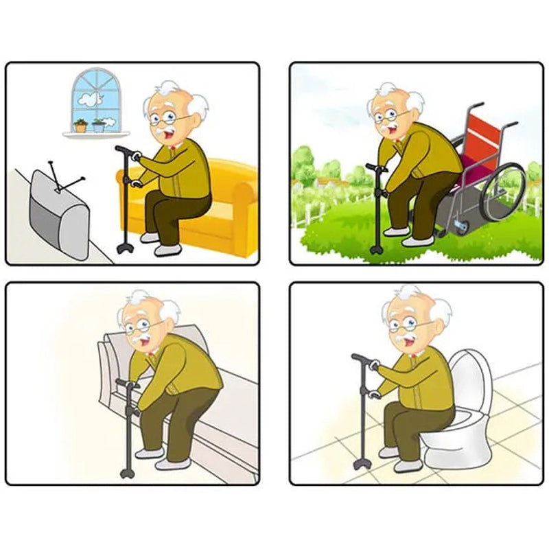 Non-slip Foldable Walking Stick With Led Light