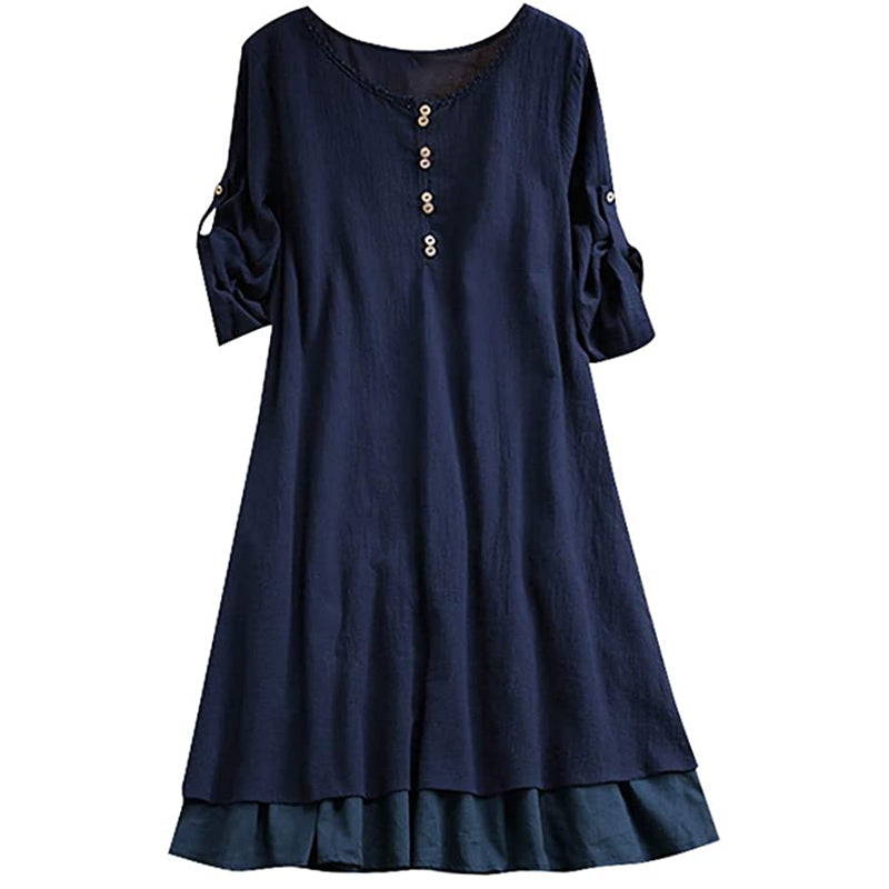 Button Panel Swing Dress