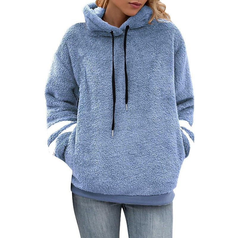 Drawstring Plush Sweater Jacket