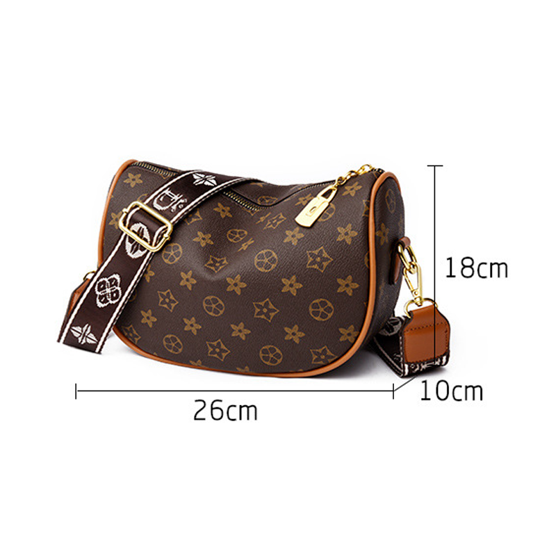 Large Capacity Wide Shoulder Strap Ladies Vintage Purse