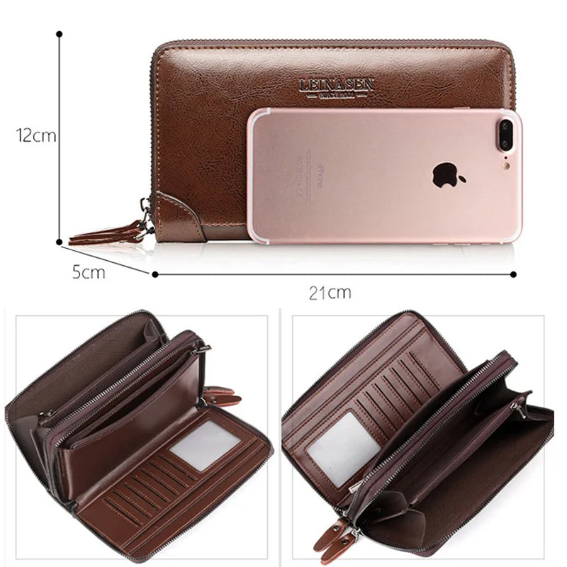 Leather Clutch Purse Wallet for Men