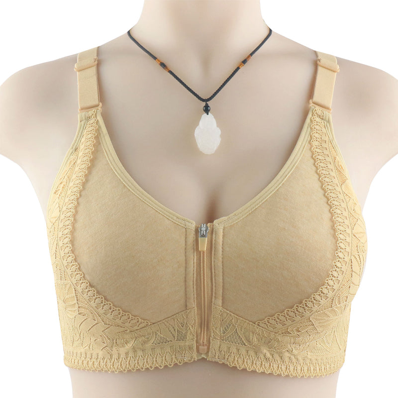 Womens Zip Front Closure Plus Size Bra