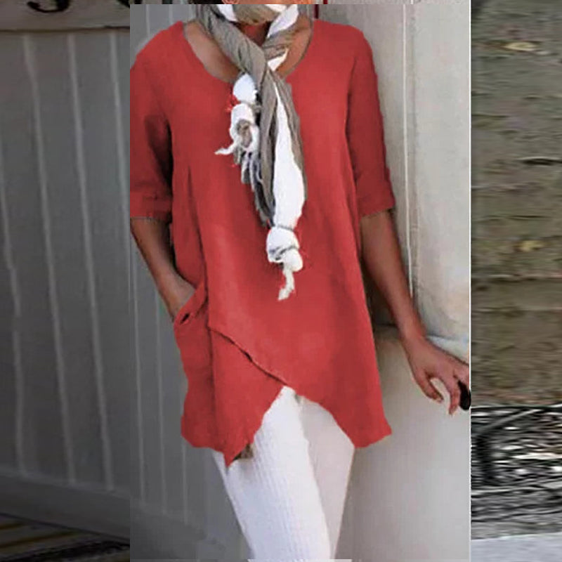 Casual Solid Color Top For Women