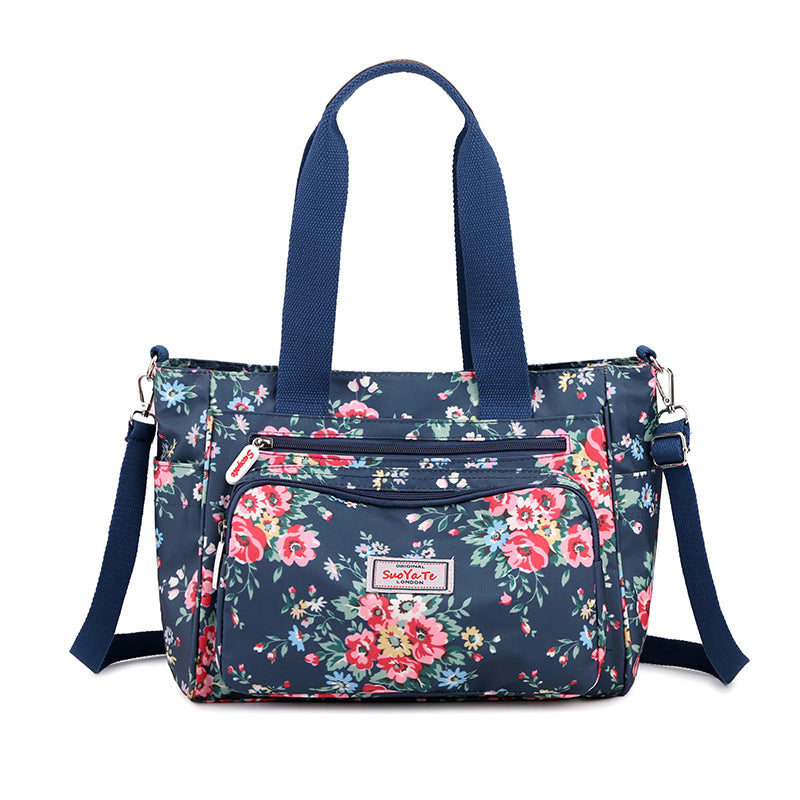 Large Capacity Floral Pattern Canvas Bag