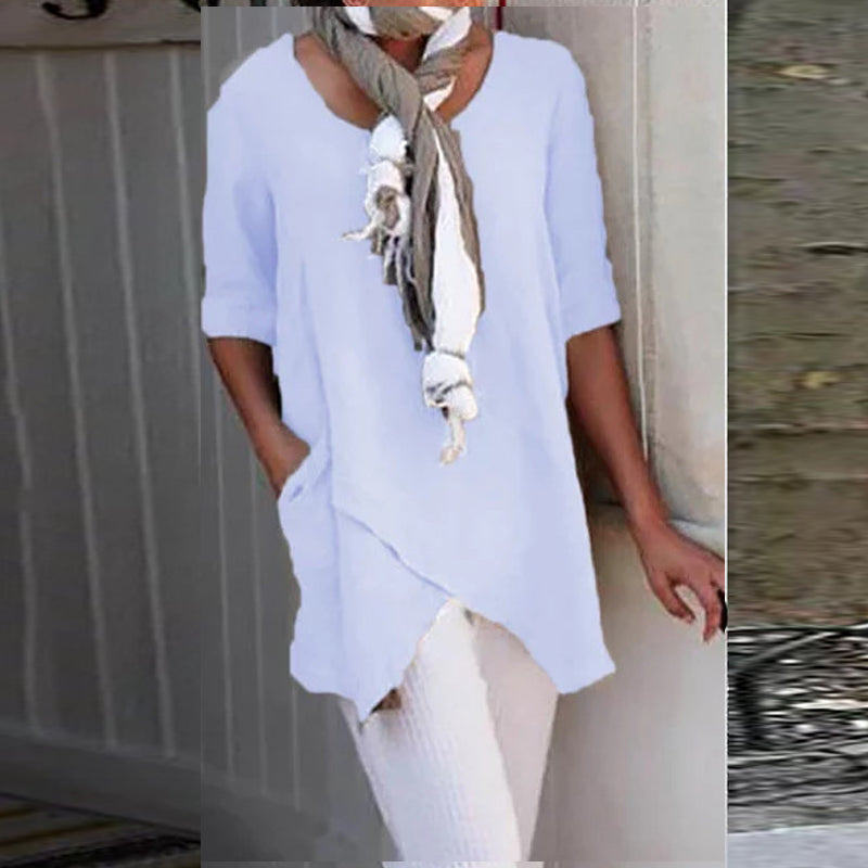 Casual Solid Color Top For Women