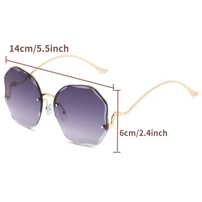 Fashion Vintage UV400 Ladies Oversized Square Sunglasses