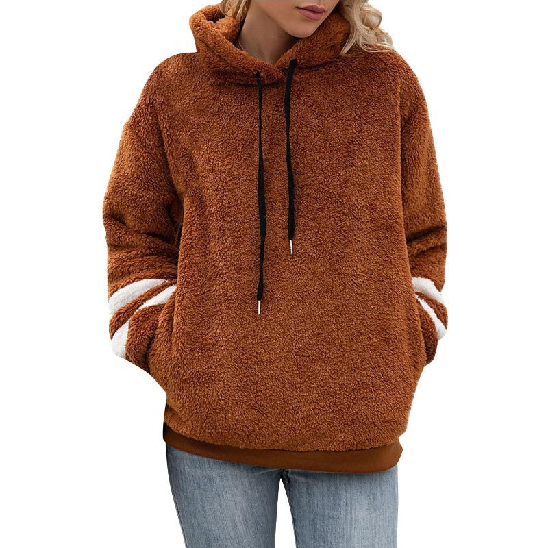 Drawstring Plush Sweater Jacket