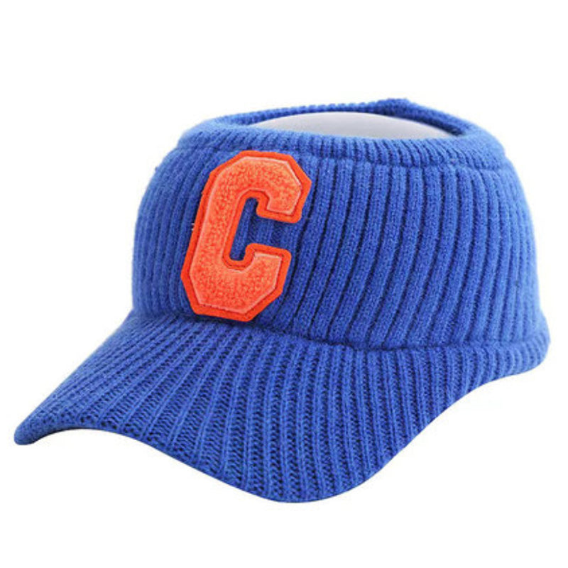 New C Letter Knitted Visor Cap