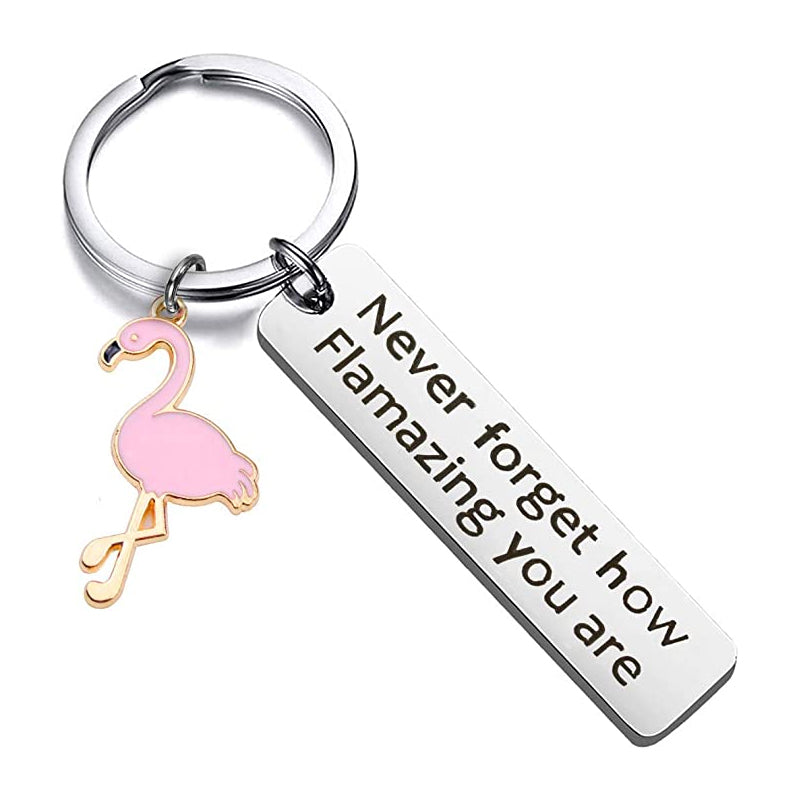 Motivational Flamingo Keychain