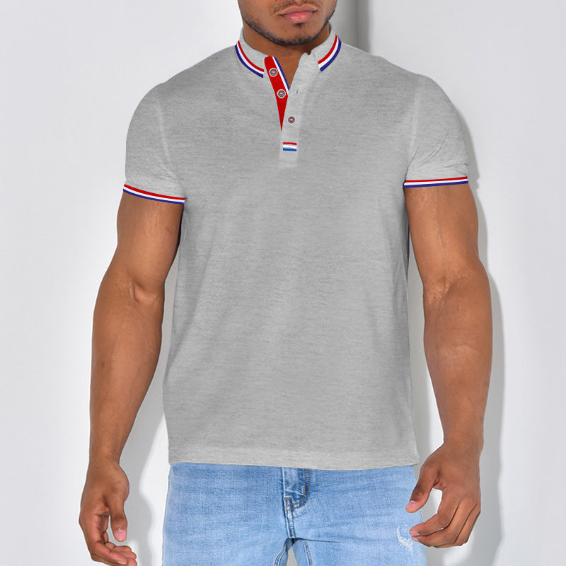 Lapel Collar Solid Color POLO Shirt