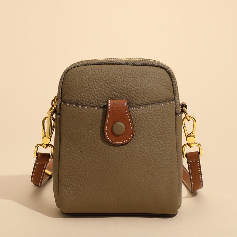 Multifunctional Solid Soft Leather Crossbody Bag