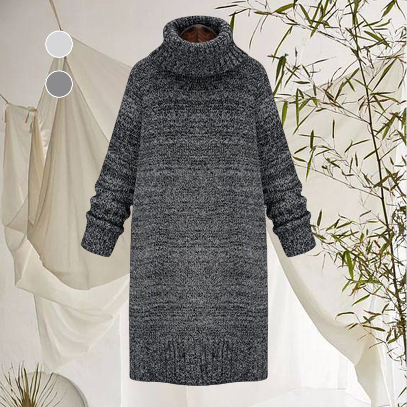 Turtleneck Mid-Length Knit Dress