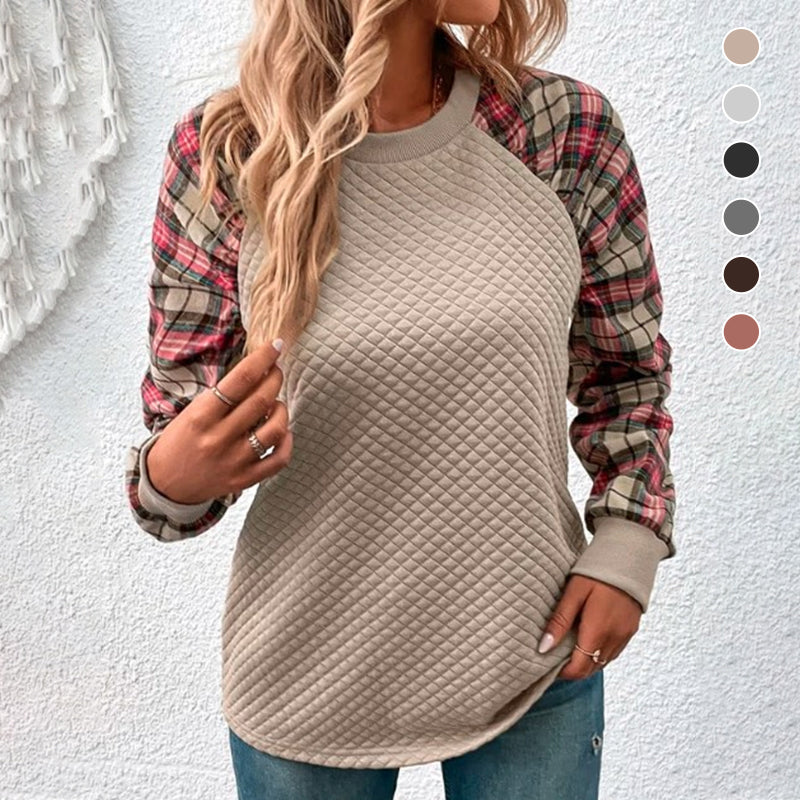 Women's Plaid Patchwork Sweatshirts