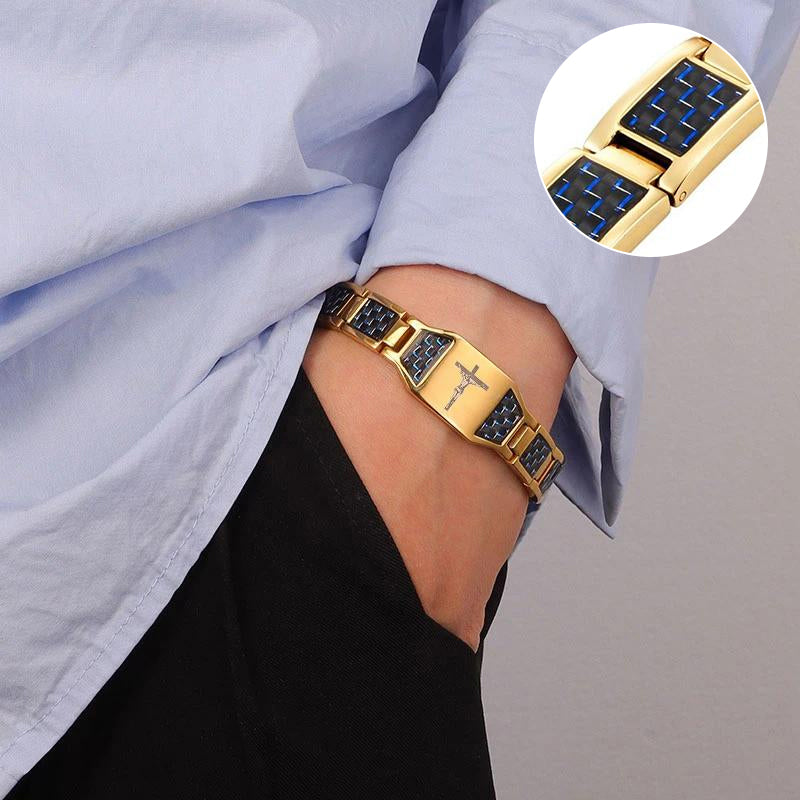 Carbon Fiber Magnet Titanium Steel Bracelet