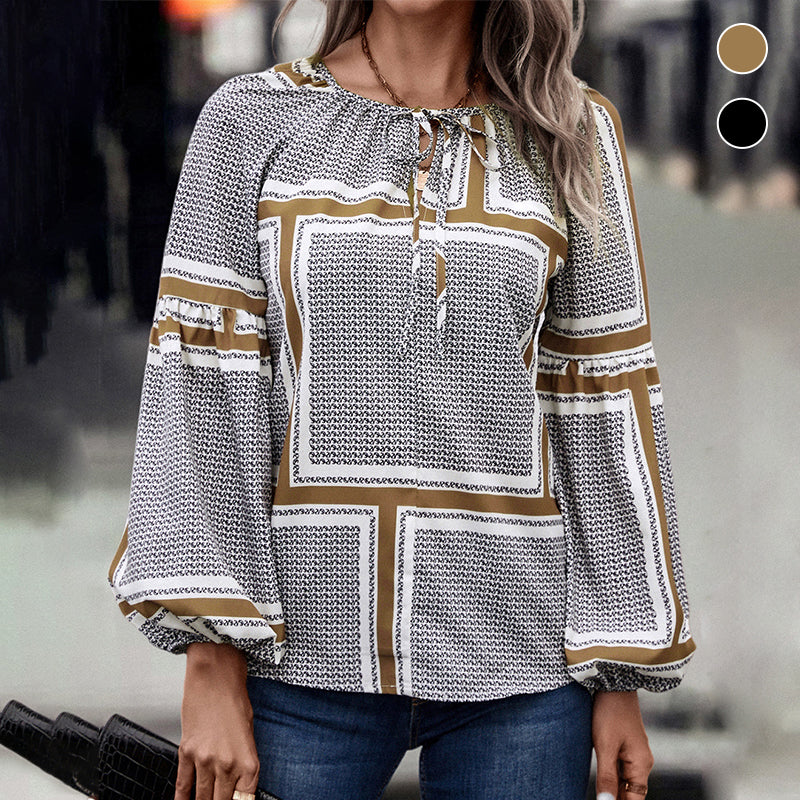 Balloon Sleeve Printed Shirt