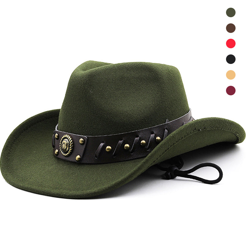 Gentleman Leather Buckle Hat
