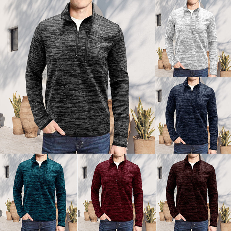 Men's autumn and winter zipper turtleneck t-shirt