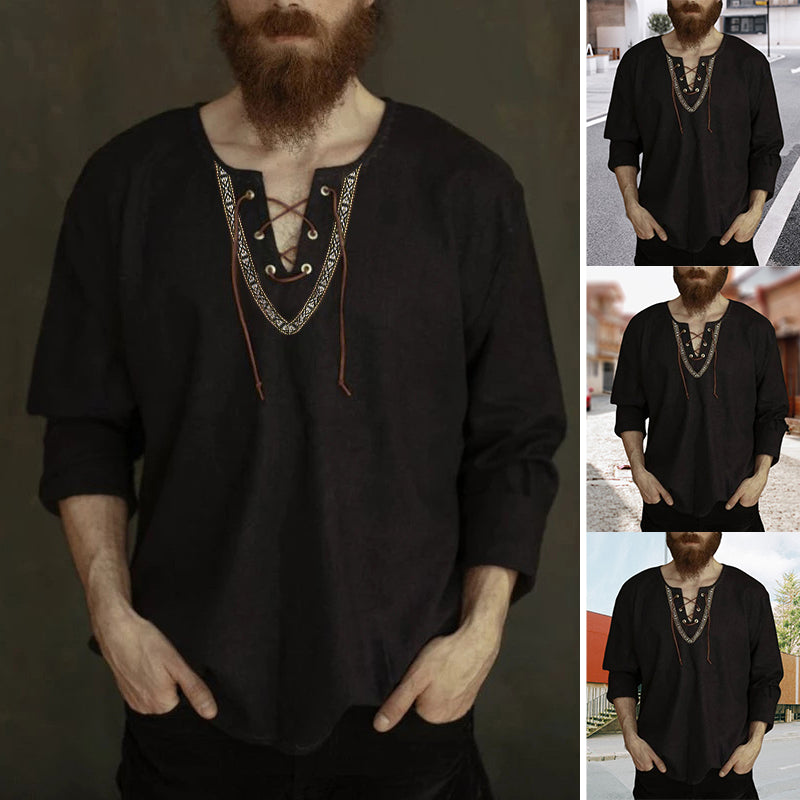 Drawstring V-Neck Shirt