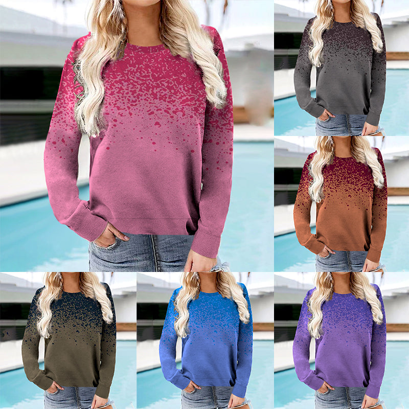 Crewneck Ink-dot Print Sweatshirt