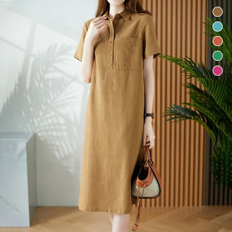 Breathable Short Sleeve Simple Dress