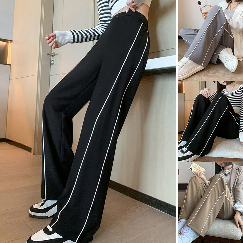 Side Stripe High Waist Wide Leg Pants