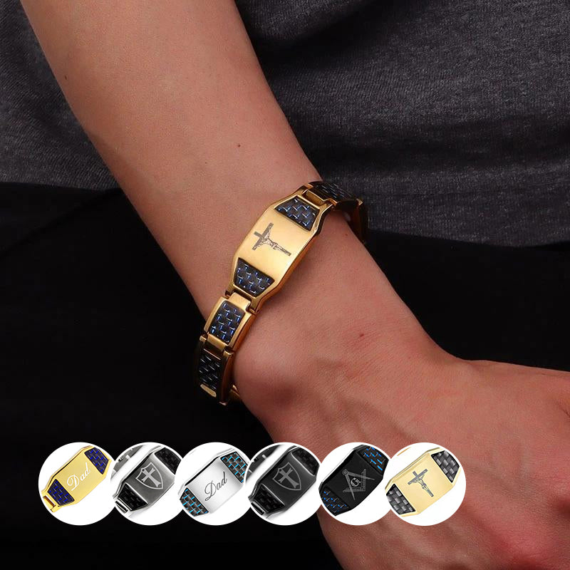 Carbon Fiber Magnet Titanium Steel Bracelet