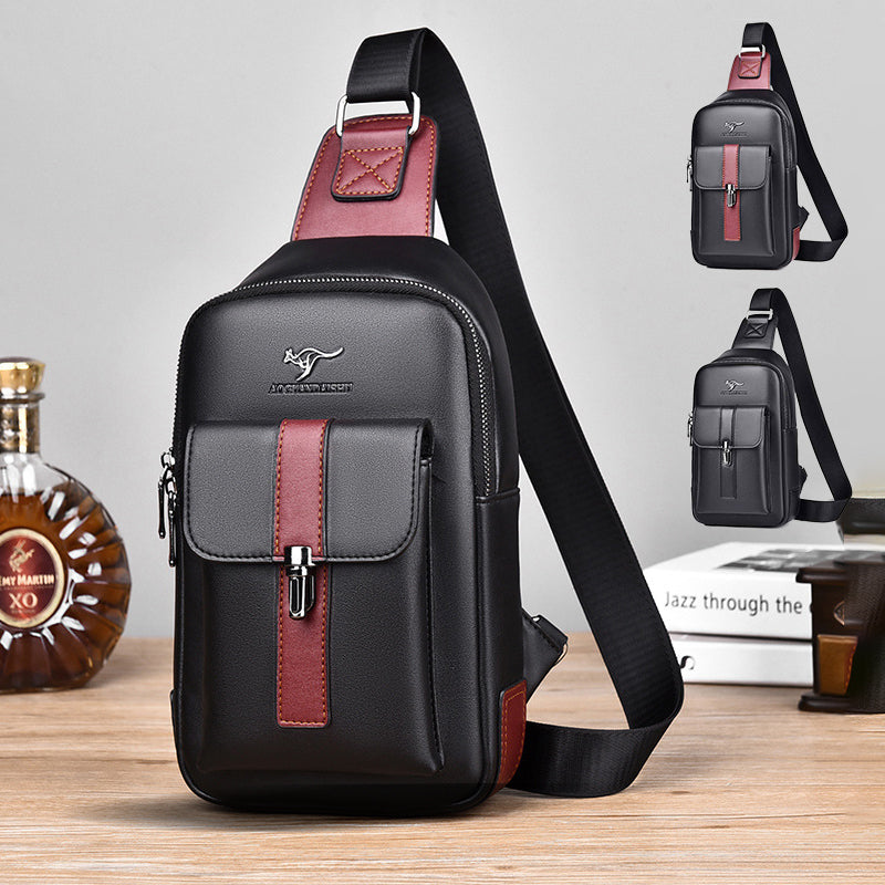 Sling Bag for Men Vintage Waterproof Leather Business Crossbody Bag