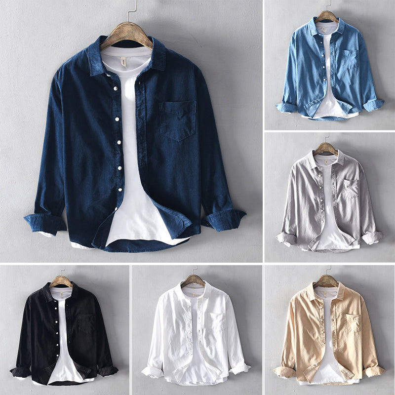 Men's Casual Solid Button Up Shirts