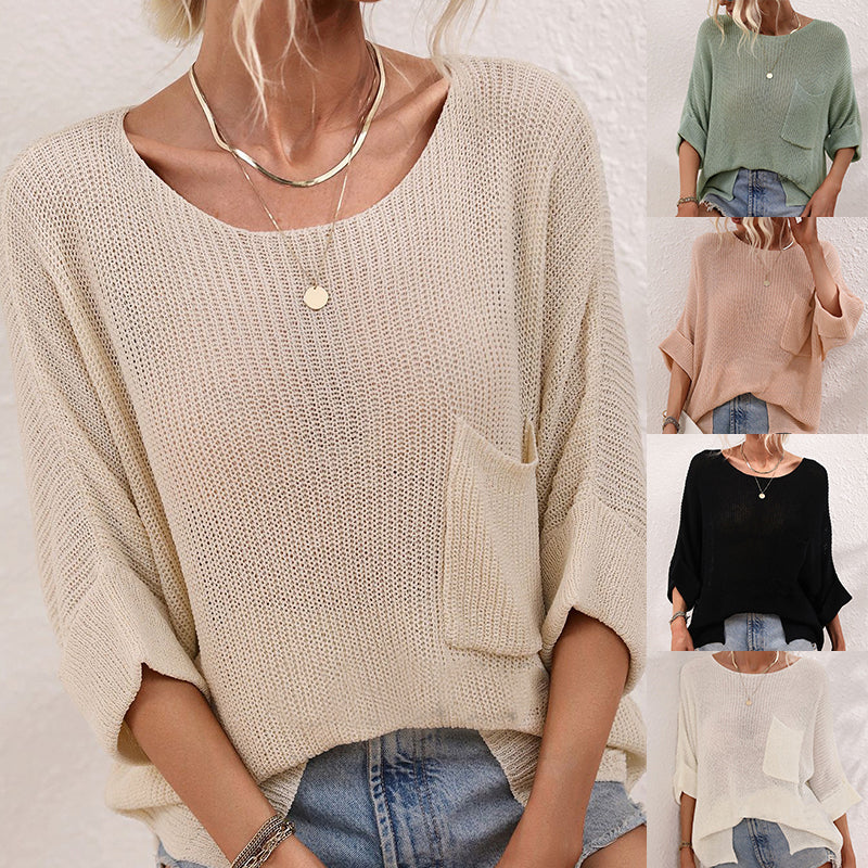 Loose Solid Color Sweater