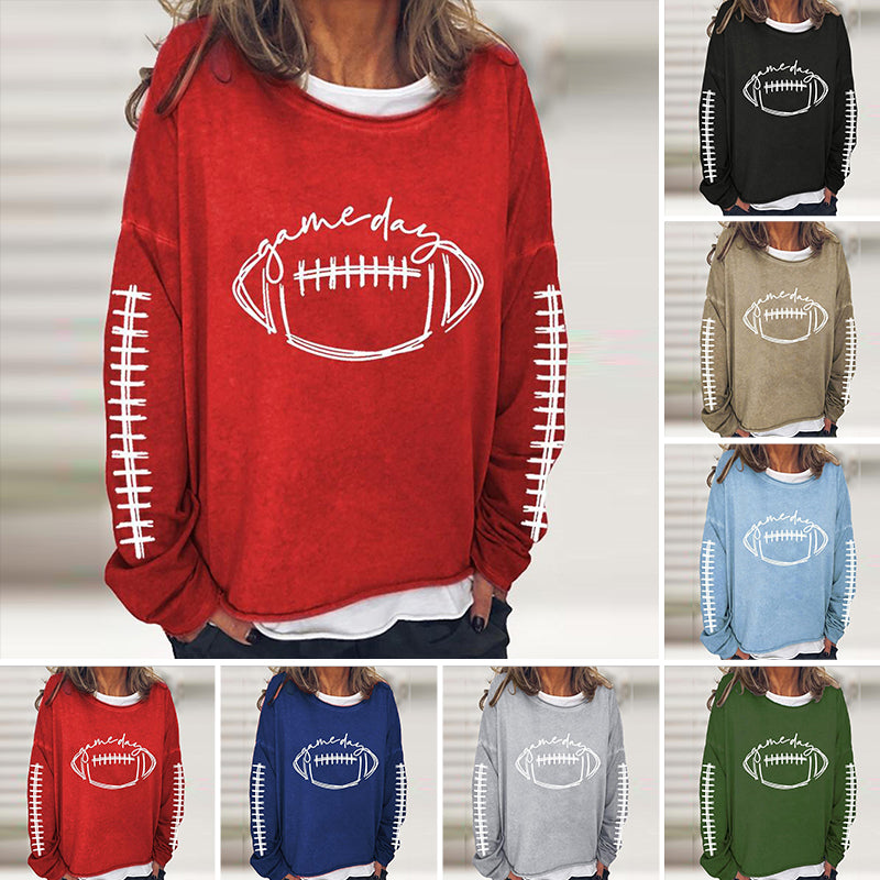 Women's Gameday Football Lover Casual Long-Sleeve T-Shirt