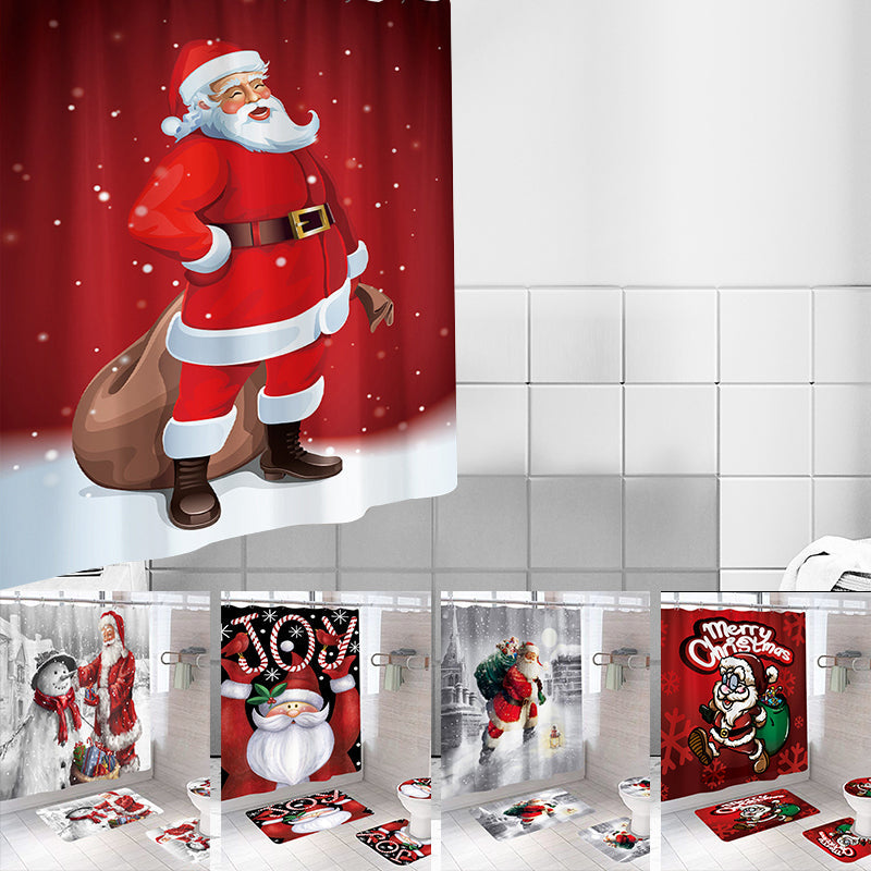 💖Christmas Shower Curtain Santa Claus Cartoon Version💖