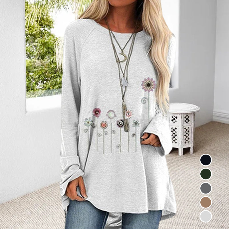 Floral Print Long-sleeve T-shirt