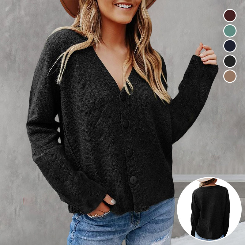 Solid Button Knit Jacket