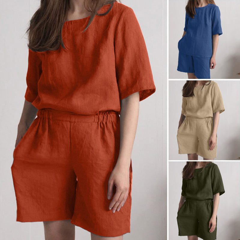 Women Plus Size Loose Shorts Suit