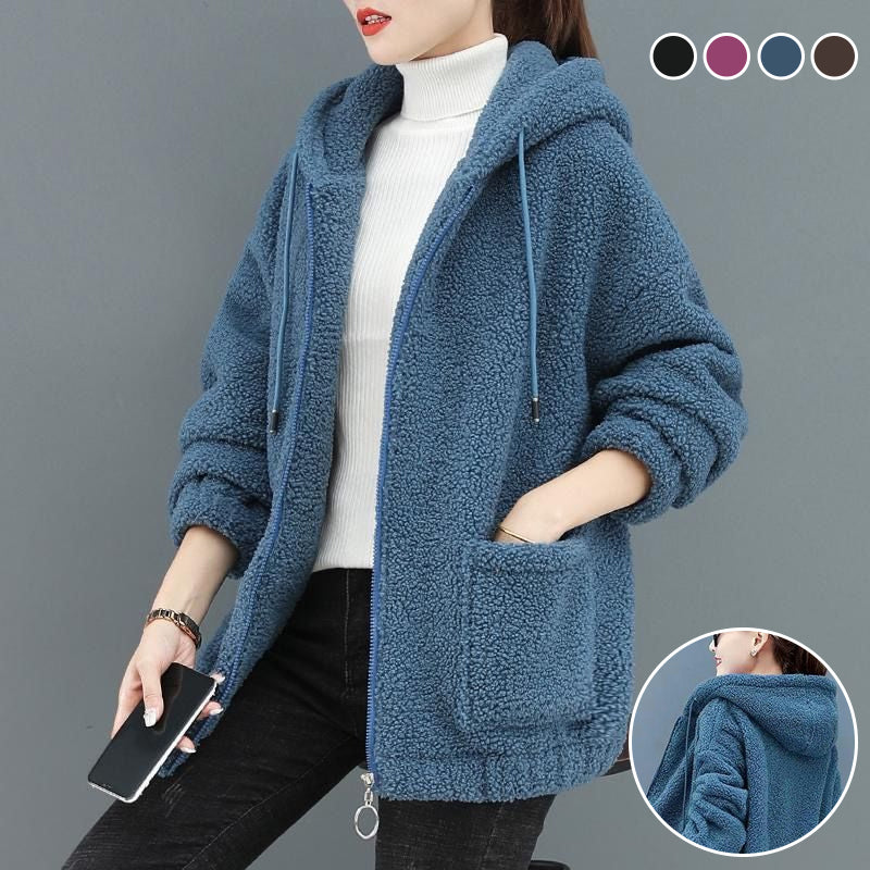 Women's Solid Sherpa cardigan coat