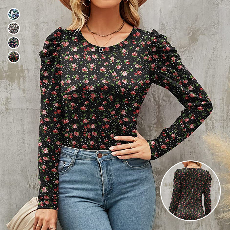 Printed Crew Neck Belted T-shirt